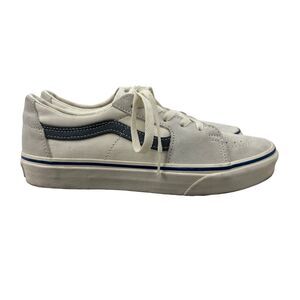 Vans Womens 8.5 Sneakers Cream Suede Low Top Lace Up Skateboarding Skate Shoes